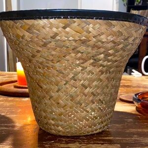 Vintage Straw Hat Basket